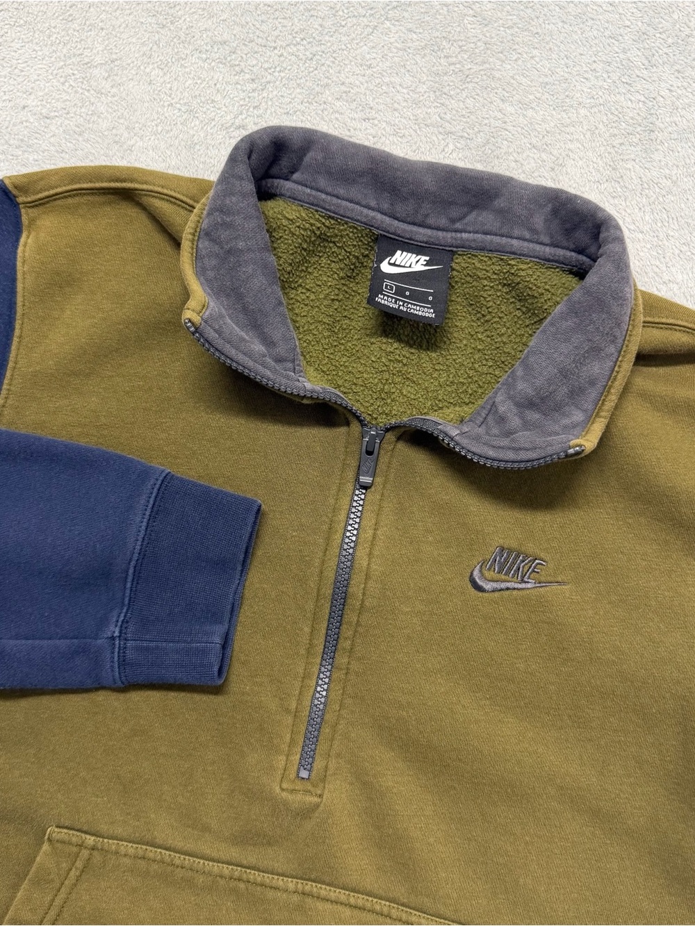 Nike Sportswear Club 1/2 Zip Sweater Sweatshirt Fleece Color Block Mens Large